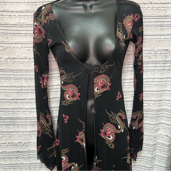 sheer dragon dress Dragon's Embrace Bodycon Sheer Mesh Dress, Revealing See Through Dress, Serpent,snake